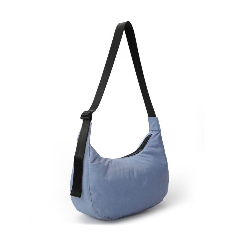 FASTFAIRY Medium Nylon Crossbody Crescent Bag: Cashmere Blue Slouchy Style Shoulder Casual with Adjustable Strap - Minimalist Environmentalist - Commuting Work Daily - Image 2
