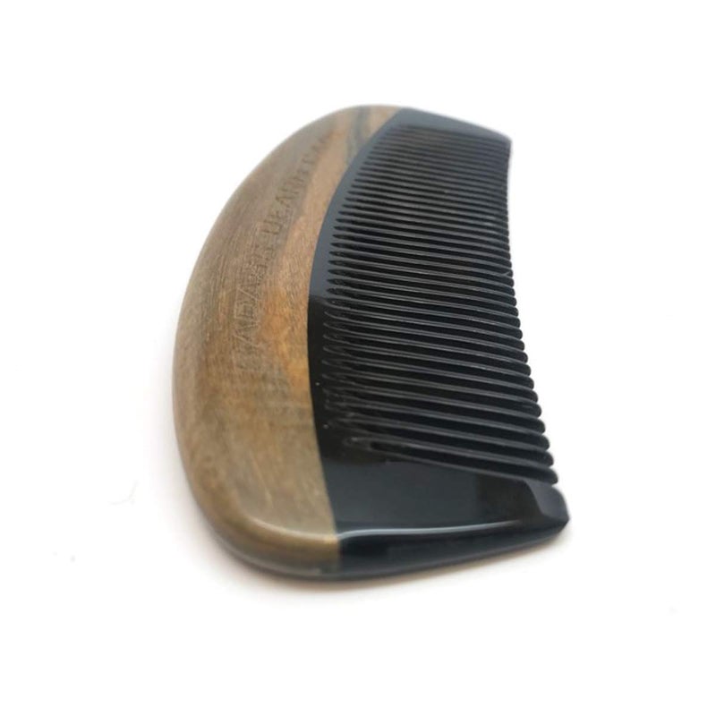 Badass Beard Care Black Series - Fine Tooth Ox Horn Comb For Men - 100% Ox Horn & Sandalwood, Hand Made, Sanded and Polished - Image 2