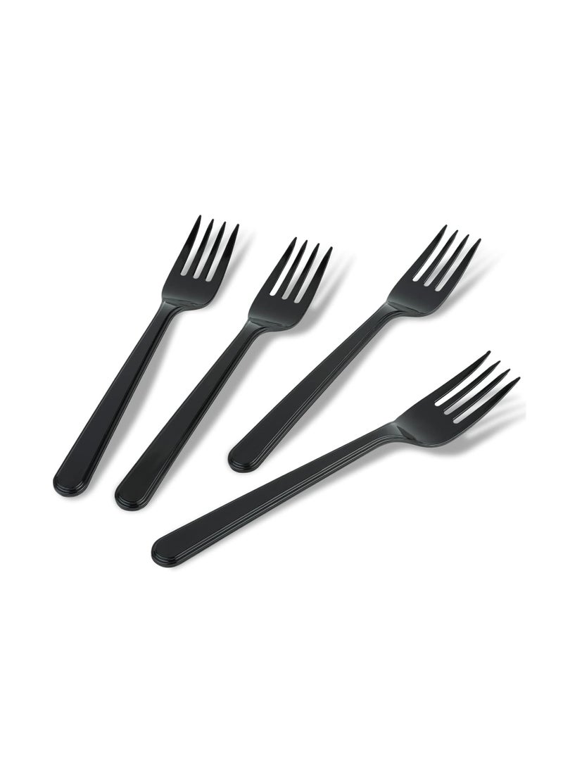 Plasticpro Heavy Duty Disposable Plastic Forks Set, 50 Pieces, Black  - Image 1