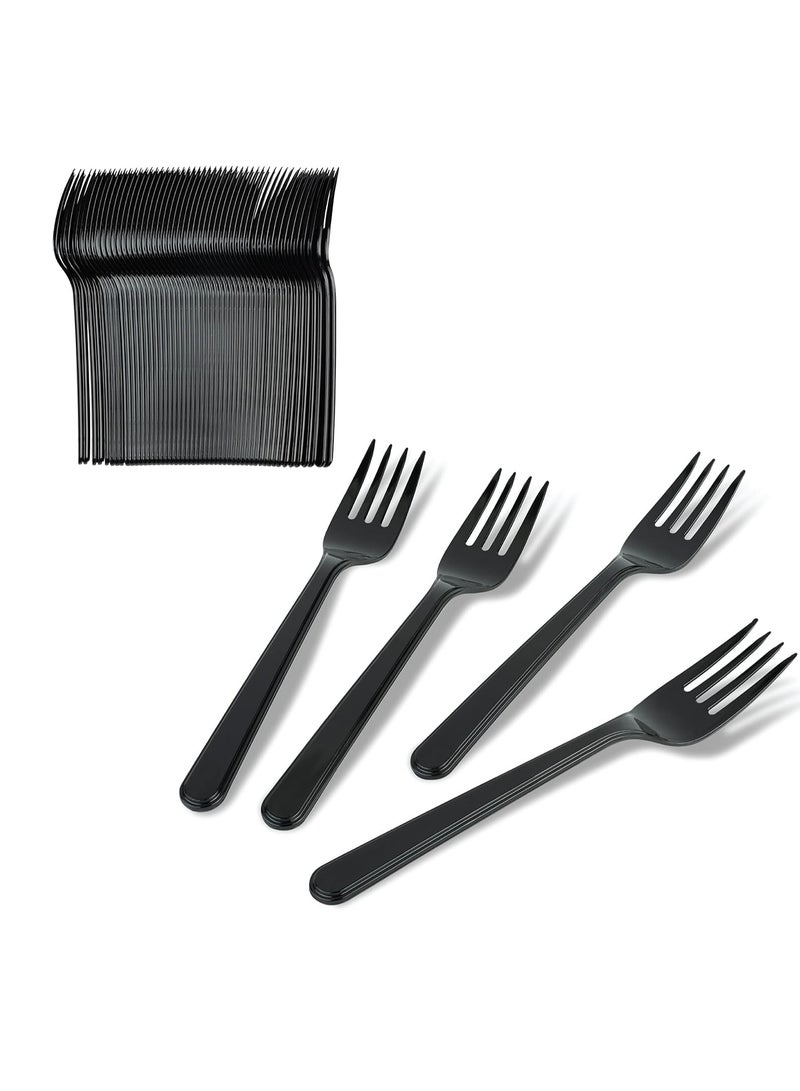 Plasticpro Heavy Duty Disposable Plastic Forks Set, 50 Pieces, Black  - Image 2