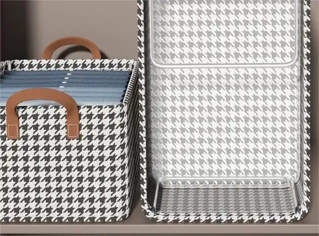 CREDSY Clothes Organizer with Handle Rectangle Closet Storage Bins with Metal Frame Shelf Basket Fabric Storage Box for Storage Clothes Pants Jeans TShirts Underwear 26L Pack of 1 - Image 5