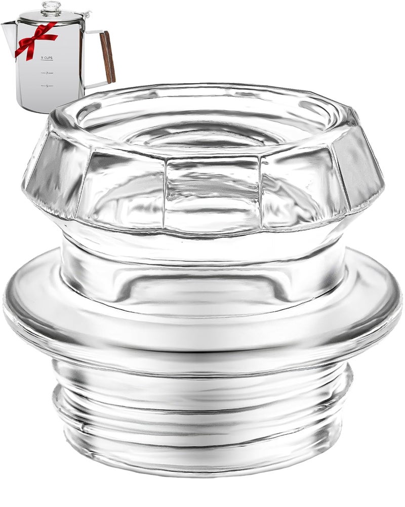 MEREZA Coffee Percolator Glass Top Replacement Glass Knob Top for Coletti, Coleman, Eurolux, Stansport, Texsport, Stovetop Coffee Percolator with Filter - Image 1