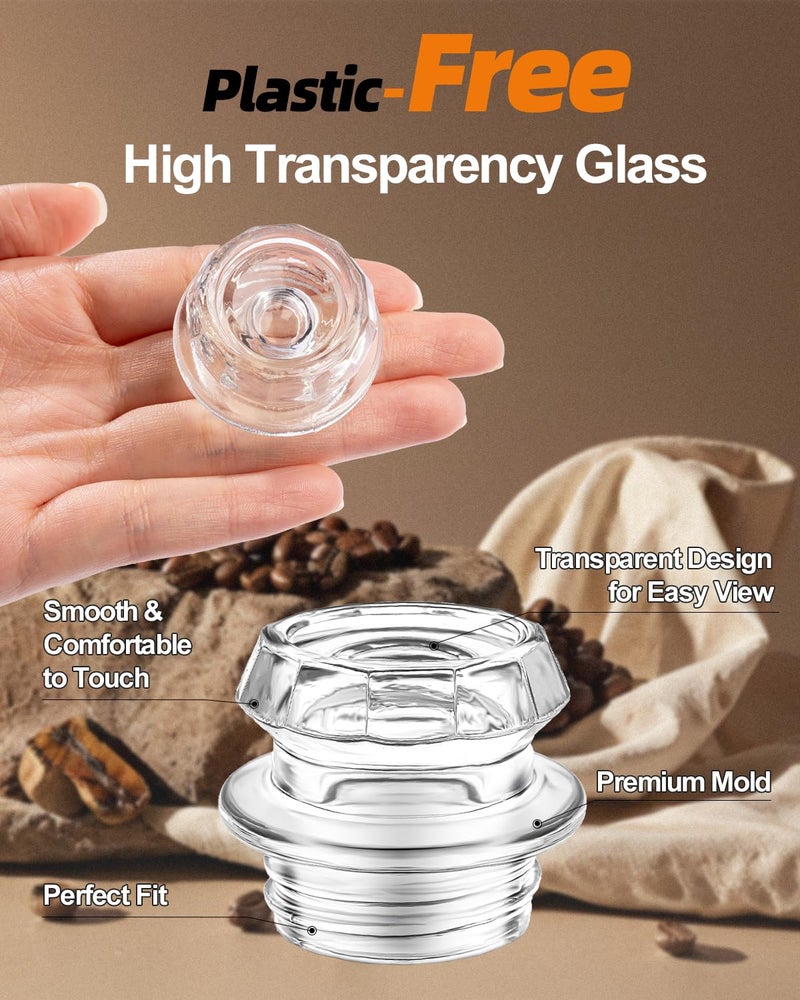 MEREZA Coffee Percolator Glass Top Replacement Glass Knob Top for Coletti, Coleman, Eurolux, Stansport, Texsport, Stovetop Coffee Percolator with Filter - Image 3