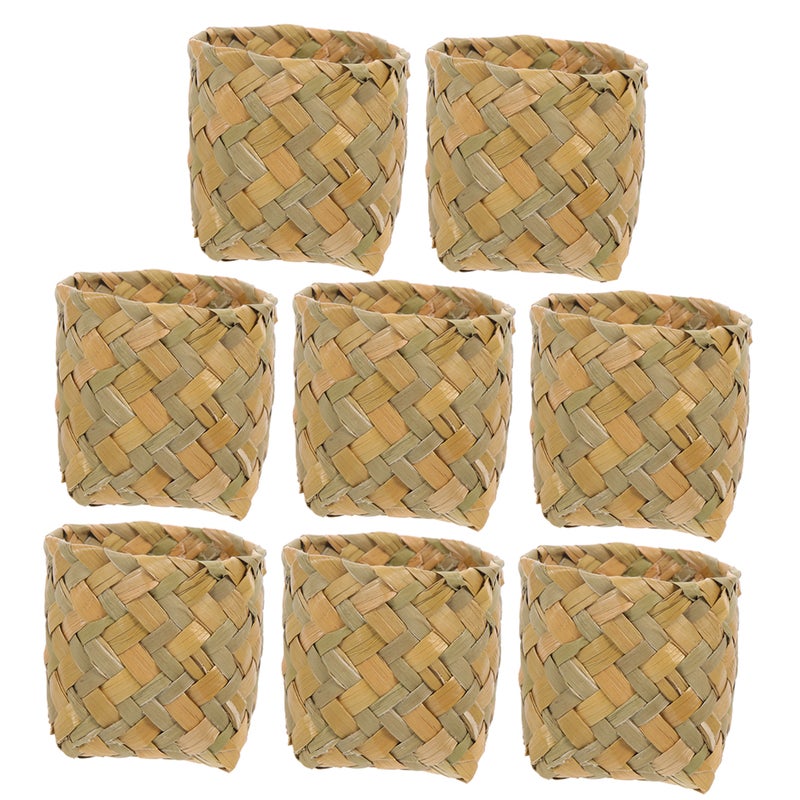 16 pcs Snack Baskets Woven Basket Multi-function Gadget Basket Rustic Storage Baskets - Image 2