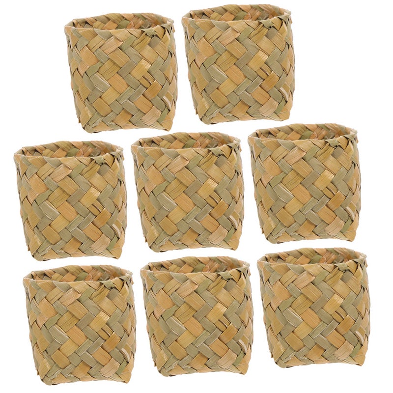 16 pcs Snack Baskets Woven Basket Multi-function Gadget Basket Rustic Storage Baskets - Image 3