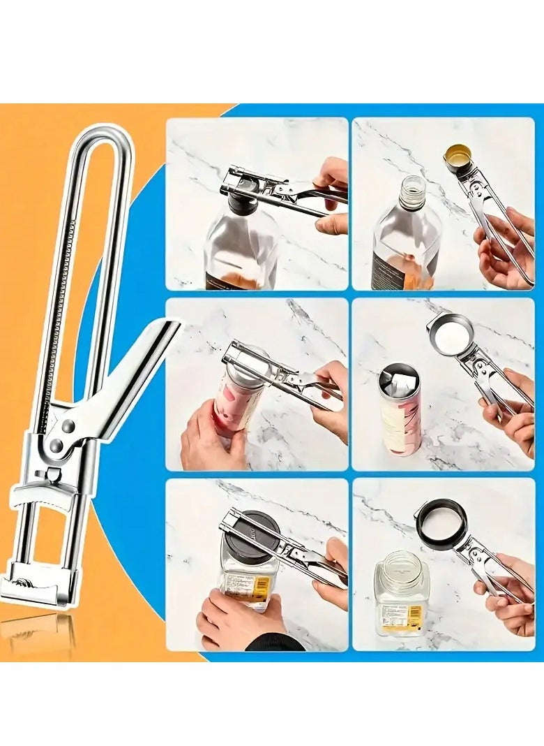 Generic - Adjustable Non-Slip Can and Bottle Opener – Labor-Saving Twist Cap Tool for Easy Opening of Condiment Jars, Household Bottles, and Outdoor Camping - Image 1