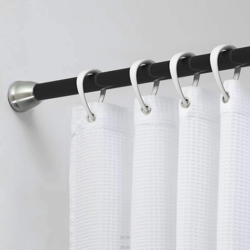 Topspring Shower Curtain Hooks White Plastic Shower Curtain Rings, Drop Shaped Shower Hooks for Curtain Bathroom Shower Rod - Set of 12 - Image 3