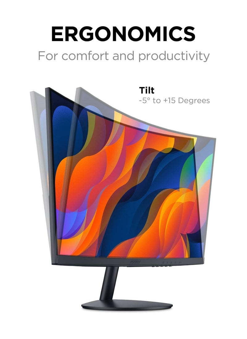 KOORUI - 27-Inch Curved Business Monitor - Full HD 1080P Resolution, 75 Hz Refresh Rate with HDMI and VGA ports - Image 1