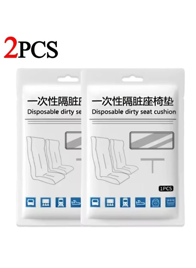 غطاء كرسي للاستخدام مرة واحدة من قطعتين للسفر والنقل العام والطائرات والقطارات وغطاء كرسي غير معزول ومضاد للمس لحماية الحافلات والسيارات - Image 1