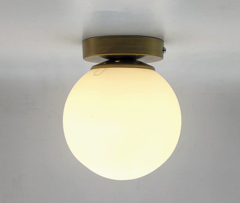 SAH Elegant Modern Globe Flush Mount Ceiling Light with Minimalist Round 6" Glass Shade Perfect for Hallways, Bedrooms, Kitchens, Bathrooms, Entryways, Home Decoration (with Bulb) - Image 1