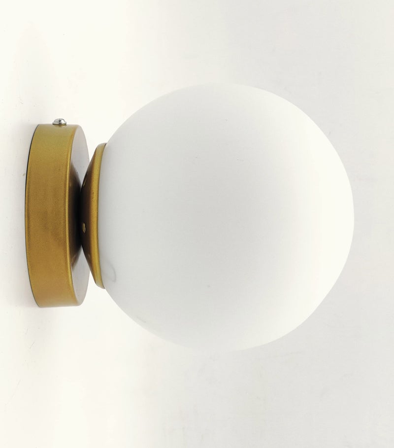 SAH Elegant Modern Globe Flush Mount Ceiling Light with Minimalist Round 6" Glass Shade Perfect for Hallways, Bedrooms, Kitchens, Bathrooms, Entryways, Home Decoration (with Bulb) - Image 2