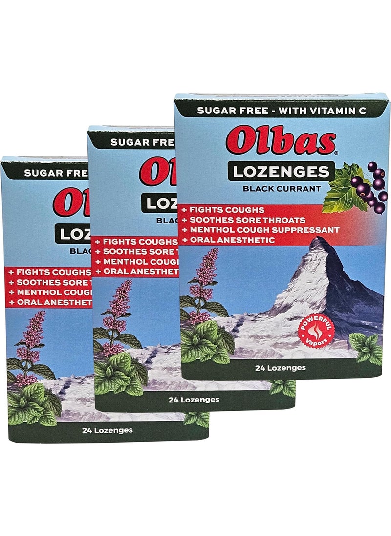 Olbas Olbas Maximum Strength Sugar Free Lozenges, Black Currant Flavor 24 ea (Pack of 3) 