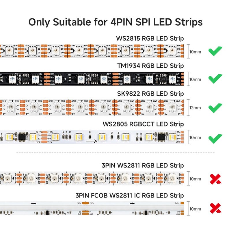 BTF-LIGHTING 5 قطع موصلات JST SM 4 دبابيس على شكل V من 1 إلى 2 لدبابيس SMD WS2801 WS2805 WS2813 WS2815 SK9822 TM1934 APA102 شريط LED قابل للعناوين أنثوي ذكر 15 سم سلك 22AWG - Image 4