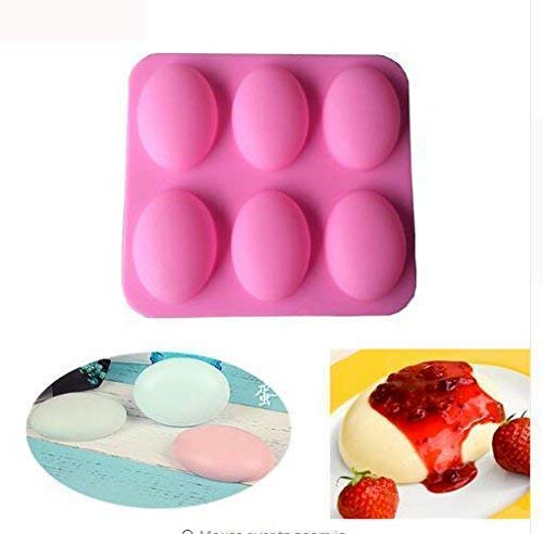VEDVIT Silicon 6 Cavity Non Stick Oval Shape Perfect Mould Tray for Ice Candy Chocolate MuffinCupcake Moulds Soap Mold Pack of 1 Multicolor - Image 5