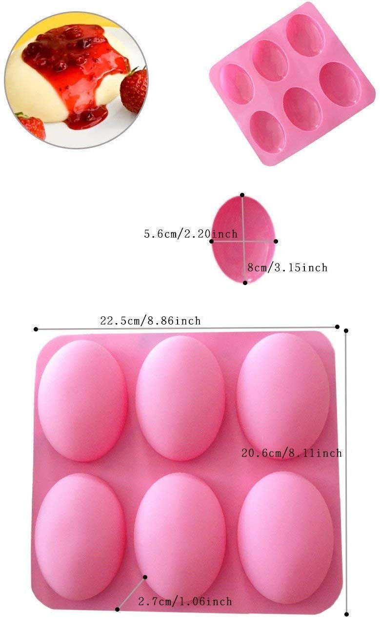 VEDVIT Silicon 6 Cavity Non Stick Oval Shape Perfect Mould Tray for Ice Candy Chocolate MuffinCupcake Moulds Soap Mold Pack of 1 Multicolor - Image 4