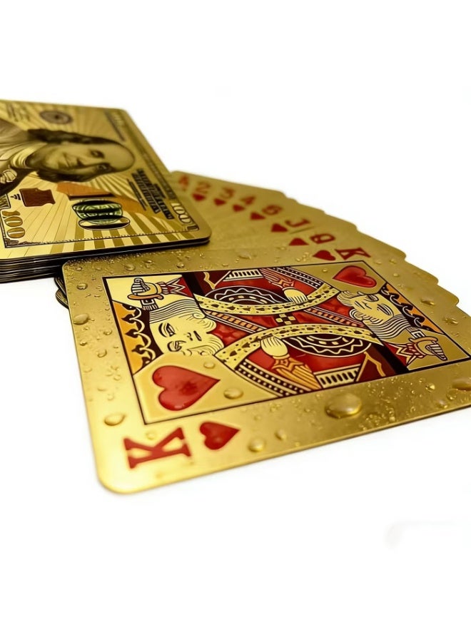 Golden Foil Plastic Poker Playing Cards, Waterproof & Tear-Resistant with Frosted Finish - Image 5