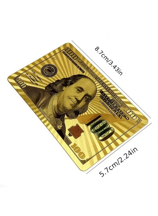 Golden Foil Plastic Poker Playing Cards, Waterproof & Tear-Resistant with Frosted Finish - Image 2