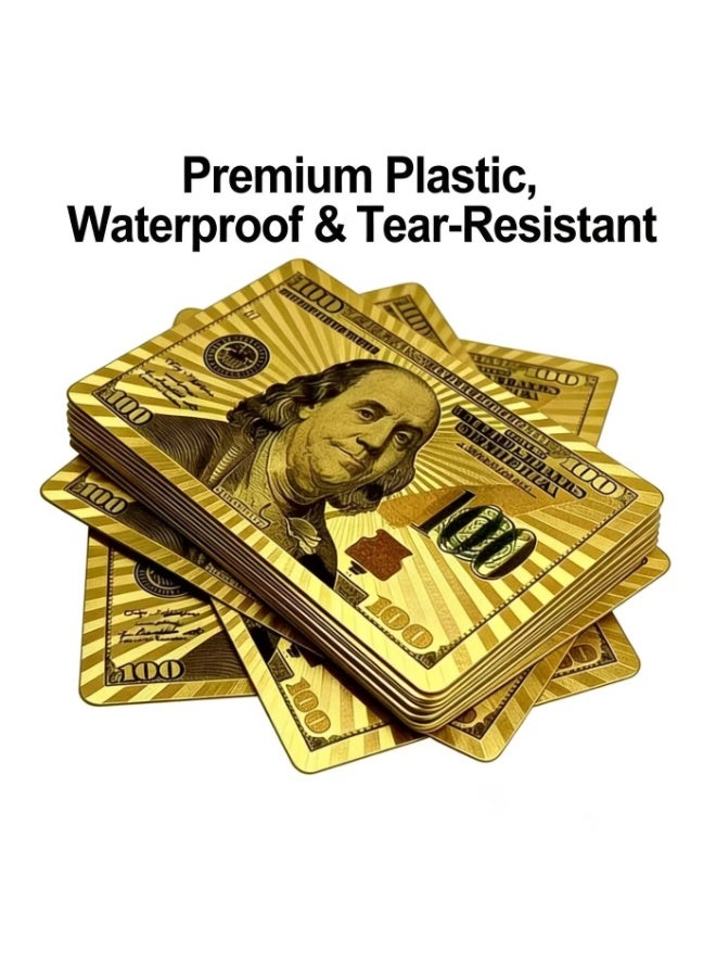 Golden Foil Plastic Poker Playing Cards, Waterproof & Tear-Resistant with Frosted Finish - Image 4