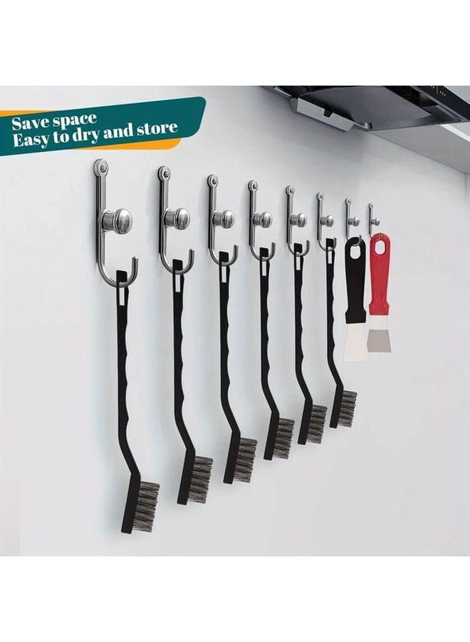 20pcs Mini Wire Brush Set Curved Handle Stainless Steel For Rust Slag Metal Cleaning - Image 5