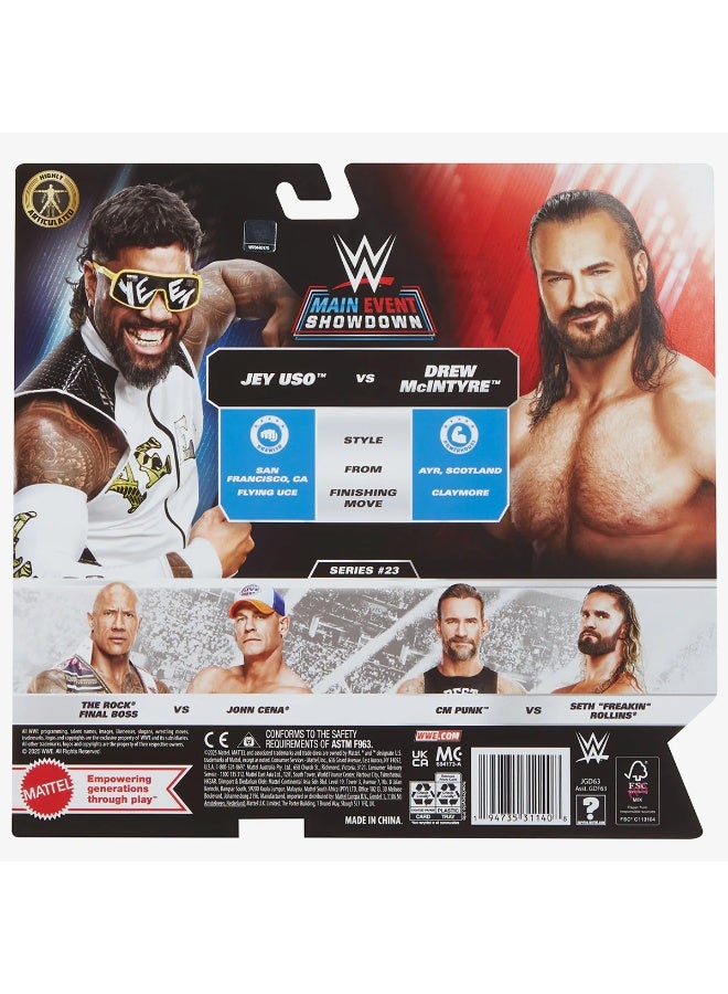 WWE Main Event Showdown Jey Uso VS Drew McIntyre 2-Pack JGD63 - Image 3