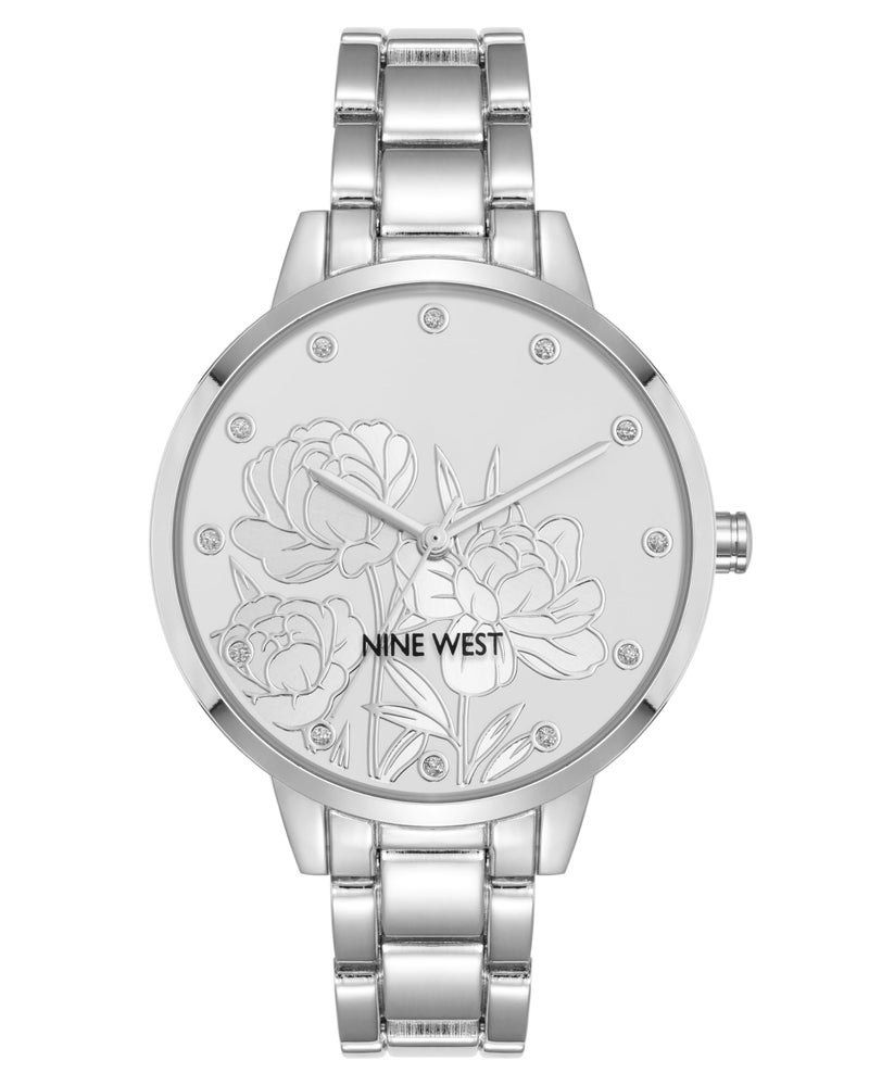 Nine West Women's Floral Dial Bracelet Watch - Image 3
