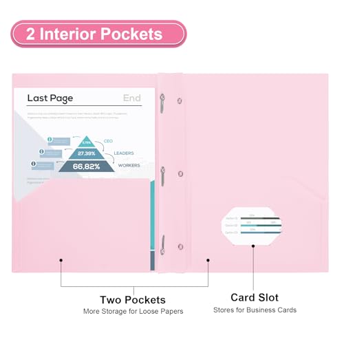 SUIN Plastic Project-Folders with 2 Pockets & 3 Prong, Bulk Pack Project File-Folder for US Letter Size Papers, Ideal for School & Office, Assorted Pastel Colors (Assorted Colors - 12 Packs) - Image 3