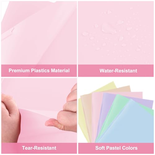 SUIN Plastic Project-Folders with 2 Pockets & 3 Prong, Bulk Pack Project File-Folder for US Letter Size Papers, Ideal for School & Office, Assorted Pastel Colors (Assorted Colors - 12 Packs) - Image 5