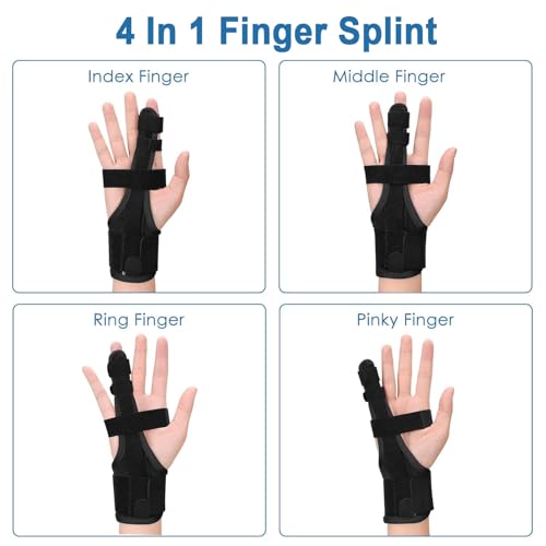 PKSTONE Full Trigger Finger Splint Hand and Wrist Brace Support for Sprains Pain Relief Arthritis Tendonitis Fractured Finger Adjustable Locking Straightener - Image 5