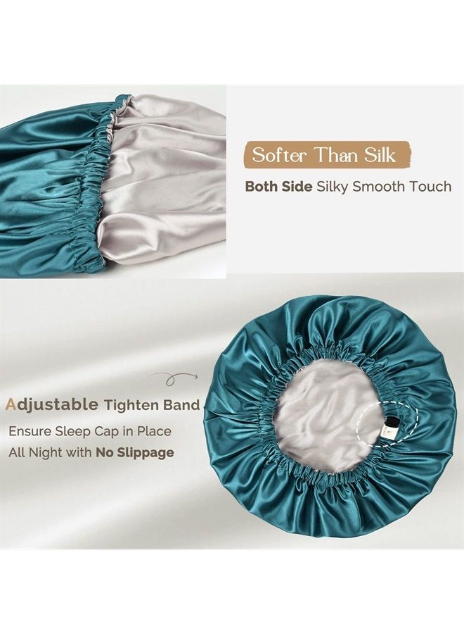 YANIBEST Silk Bonnet for Sleeping Satin Bonnet Hair Bonnets for Black Women and Men Double Layer Ajustable Bonnet for Curly Braids Hair - Image 4