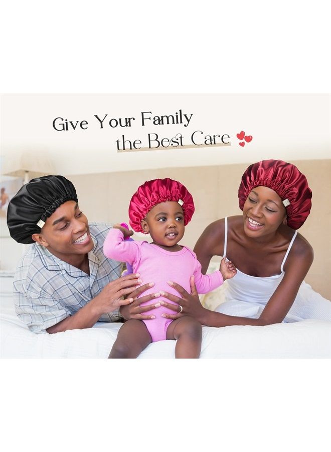 YANIBEST Silk Bonnet for Sleeping Satin Bonnet Hair Bonnets for Black Women and Men Double Layer Ajustable Bonnet for Curly Braids Hair - Image 5