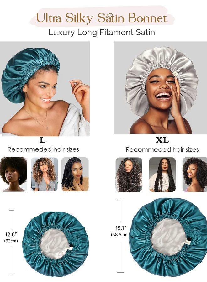 YANIBEST Silk Bonnet for Sleeping Satin Bonnet Hair Bonnets for Black Women and Men Double Layer Ajustable Bonnet for Curly Braids Hair - Image 3