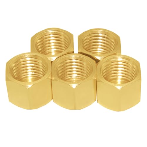 Joywayus 1/8" NPT Female (3/8" ID) Pipe Caps Outer Hex Thread Socket Plug Brass Fitting (Pack of 5) - Image 5