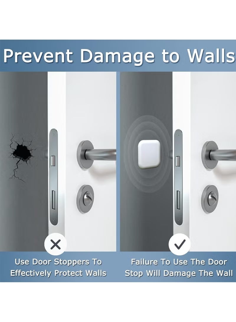 12 Pack Door Stoppers Wall Protector, Silicone Door Bumper, Self-Adhesive Wall Shield, Door Handle Bumper Silencer for Home ＆ Office Walls (White) - Image 4