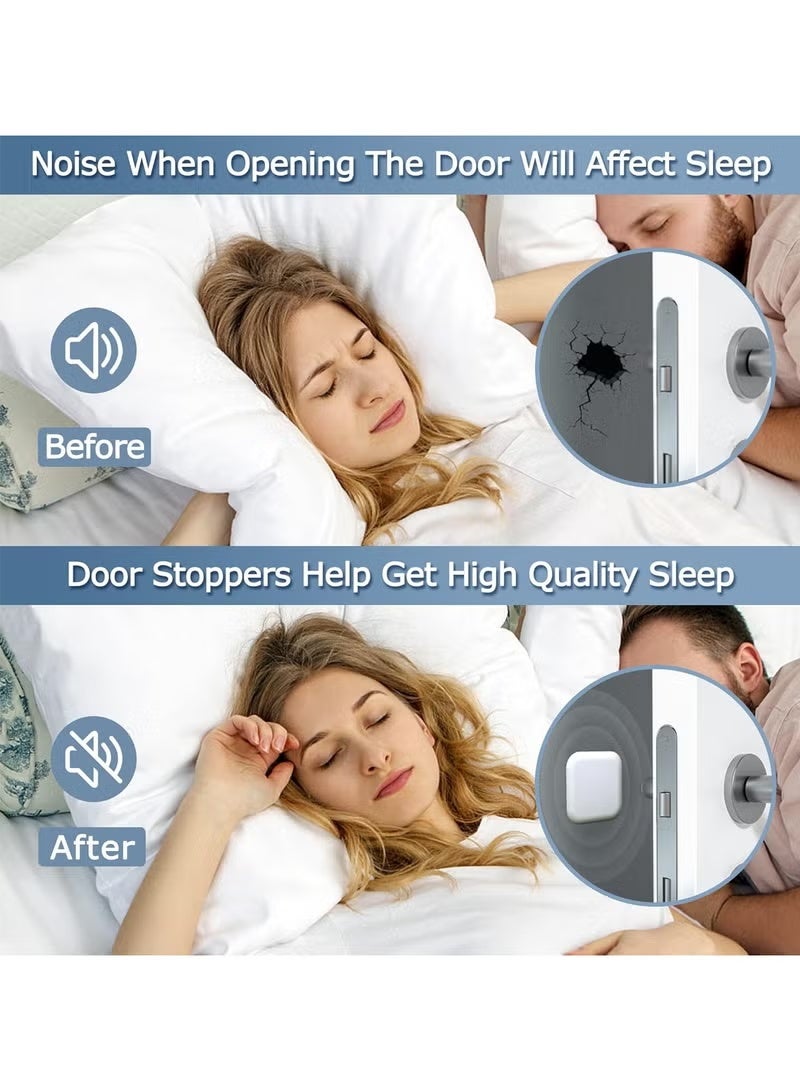 12 Pack Door Stoppers Wall Protector, Silicone Door Bumper, Self-Adhesive Wall Shield, Door Handle Bumper Silencer for Home ＆ Office Walls (White) - Image 5