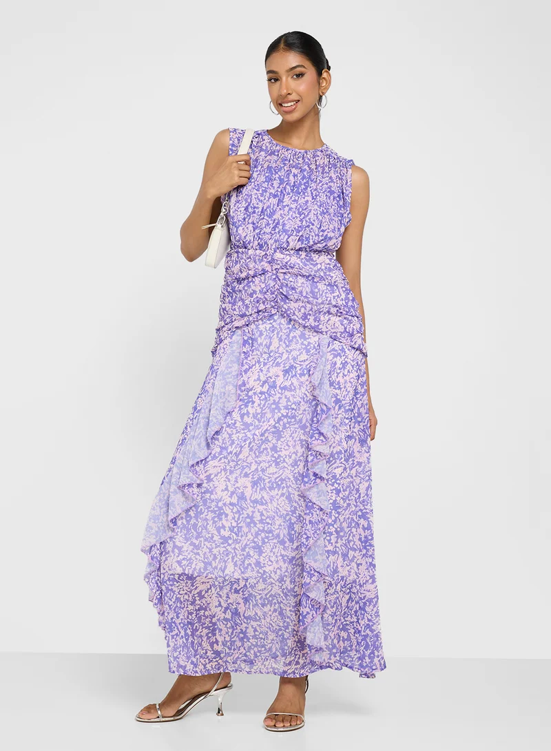 Ginger Floral Ruffle Maxi Dress