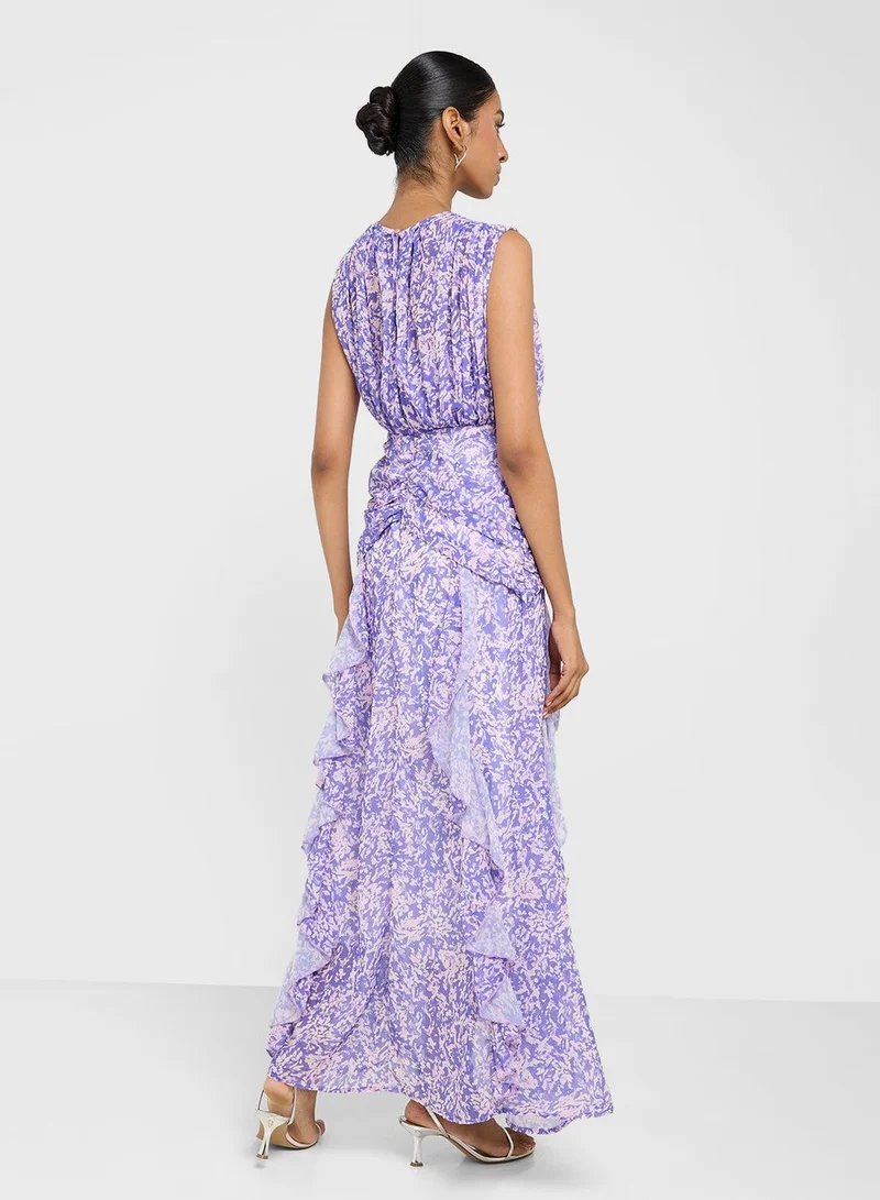 Ginger Floral Ruffle Maxi Dress