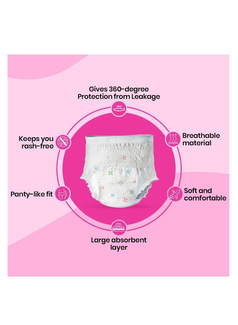 i-activ i activ سروال شهري للفتيات والنساء | إس إم | حزمة 10 | سراويل الدورة الشهرية المتاح للنساء فترات التدفق الثقيل | للفترات الأولى من المراهقين الصغار | حماية بزاوية 360 درجة | مقاس الخصر - 20 بوصة إلى 30 بوصة - Image 5