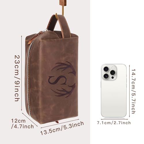 Aganmi Travel Toiletry Bag for Men Personalized Monogrammed Initial Gifts for Him Teacher Coach Appreciation Coworker Retirement Present Shaving Bag for Toiletries Accessories Travel Essentials (K) - Image 5