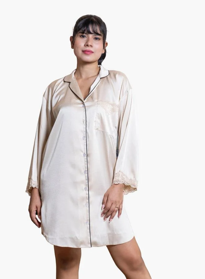 Aadaraya Aadaraya Nighty Short Notch Collar