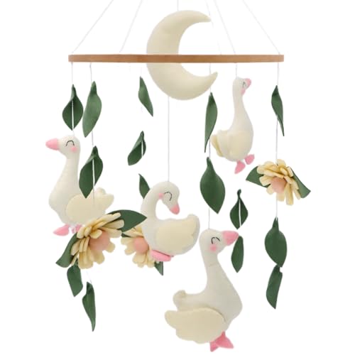 Gueiddi Goose Mobile for Crib Handmade Felt Nursery Decor Crib Mobile Goose for Bassinet Baby Shower Newborn Baby Gift Goose - Image 1
