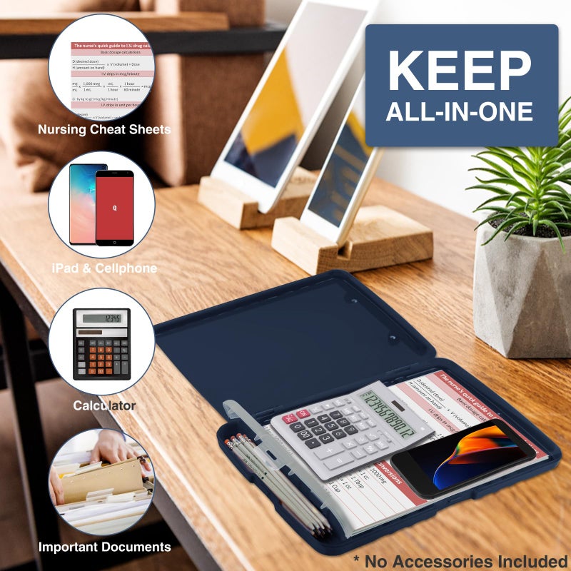 Sooez Clipboard with Storage, Clip Board 8.5 x 11 with Pen Holder, Plastic Organization Case Box for Letter Legal A4 Size Paper, Low Profile Clip, Nurses Teachers Must Haves, School & Office Supplies - Image 5