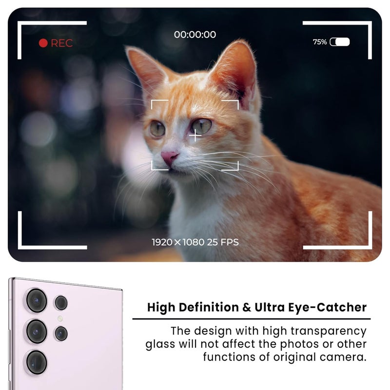 FIRST MART Camera Lens Protector for Samsung Galaxy S23 Ultra (6.8 Inches) Tough HD Individual Aluminum Alloy Lens Rings Cover, Scratch Resistant, Thin Lens Protection| Pink, 1 Pack - Image 3