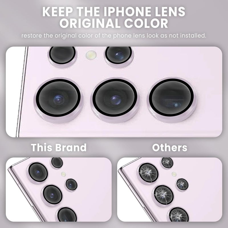 FIRST MART Camera Lens Protector for Samsung Galaxy S23 Ultra (6.8 Inches) Tough HD Individual Aluminum Alloy Lens Rings Cover, Scratch Resistant, Thin Lens Protection| Pink, 1 Pack - Image 2