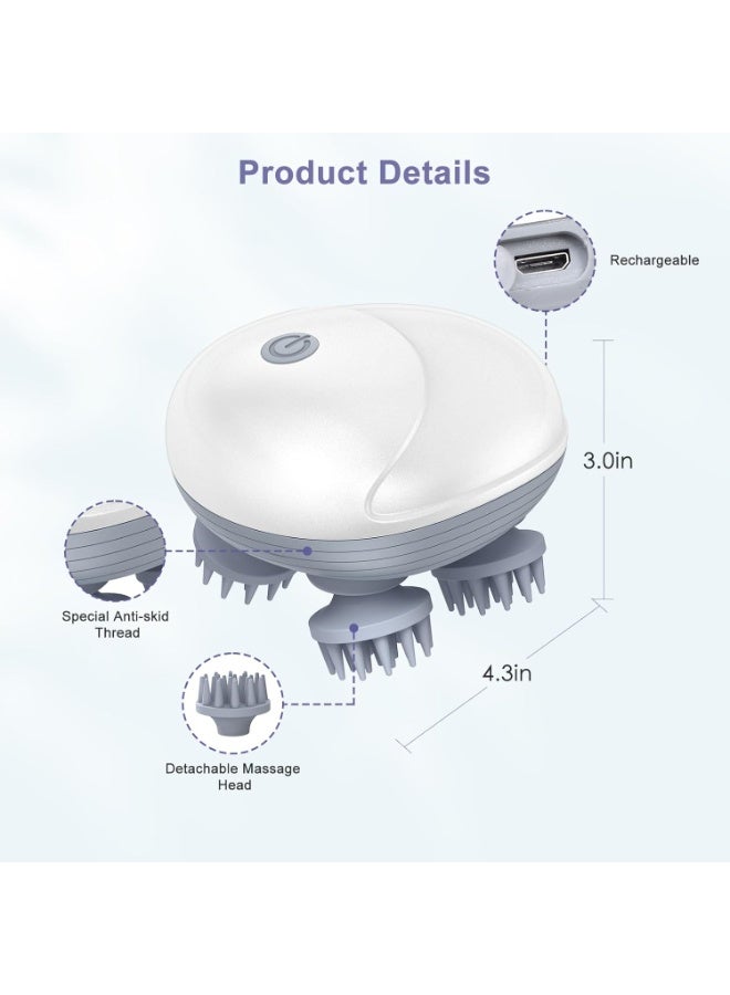 Electric Head & Scalp Massager – 96-Node Wireless Massager with 4 Rotating Heads, 3 Speed Modes & IPX7 Waterproof Design – USB Rechargeable for Scalp, Body & Pet Use - Image 1