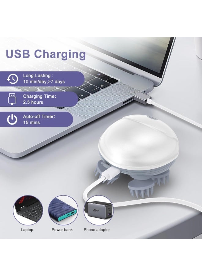 Electric Head & Scalp Massager – 96-Node Wireless Massager with 4 Rotating Heads, 3 Speed Modes & IPX7 Waterproof Design – USB Rechargeable for Scalp, Body & Pet Use - Image 3