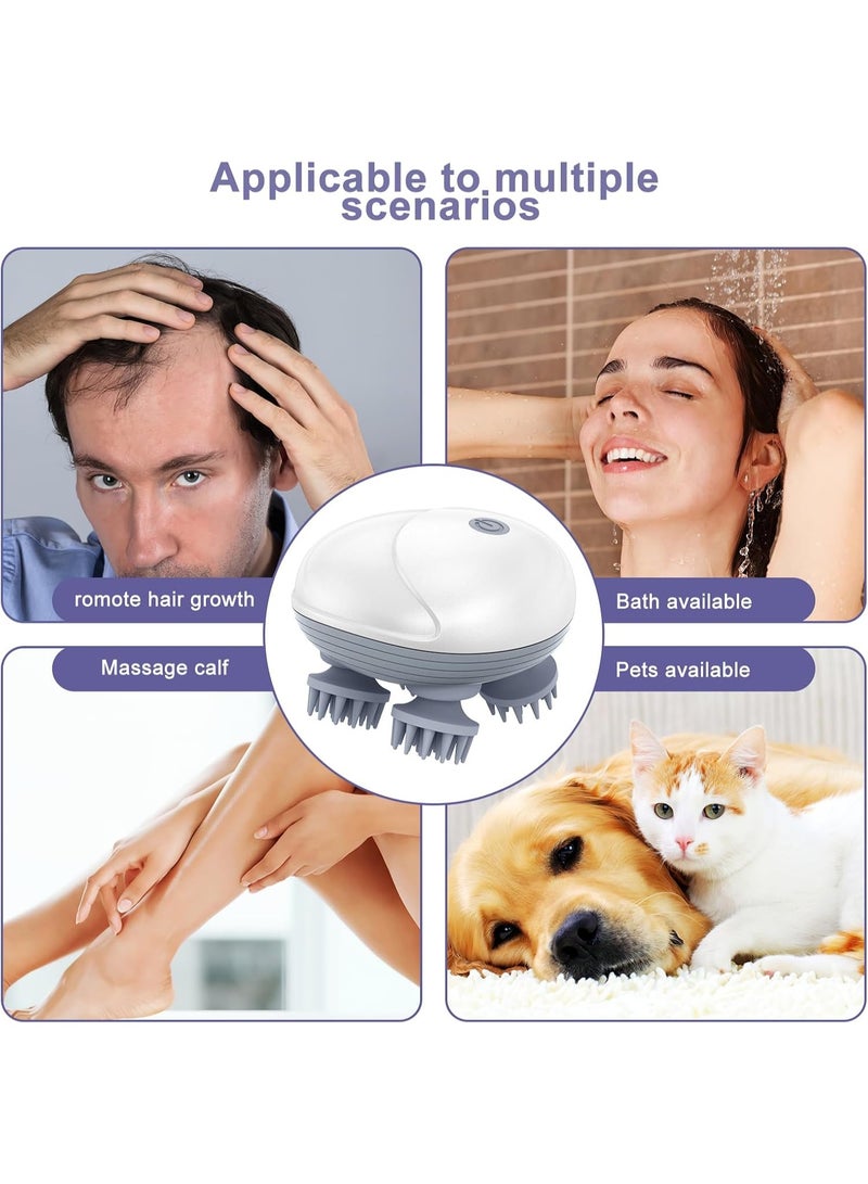 Electric Head & Scalp Massager – 96-Node Wireless Massager with 4 Rotating Heads, 3 Speed Modes & IPX7 Waterproof Design – USB Rechargeable for Scalp, Body & Pet Use - Image 4