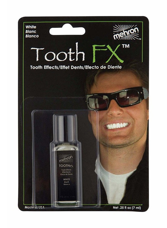 mehron Makeup Tooth FX with Brush for Special Effects, Halloween, Movies (.25 oz) (White) - Image 1