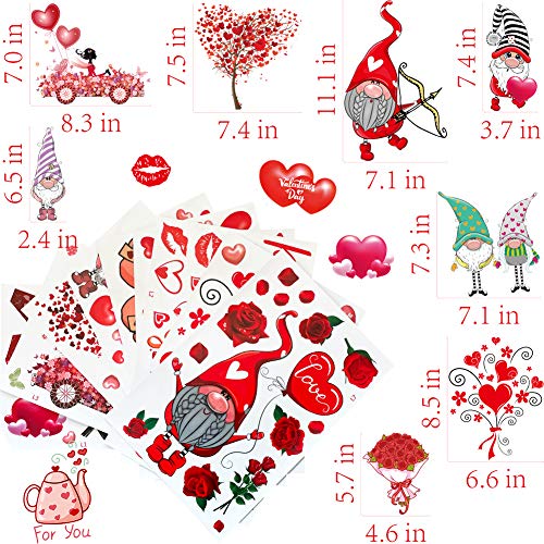 TrlaFy 149Pcs Valentine's Day Window Clings Decorations Heart Decal Party Ornaments Supplies 9 Sheets Removable Vinyl Window Sticker Decals for Home, Valentines Party, Wedding, Anniversary Decorations - Image 4