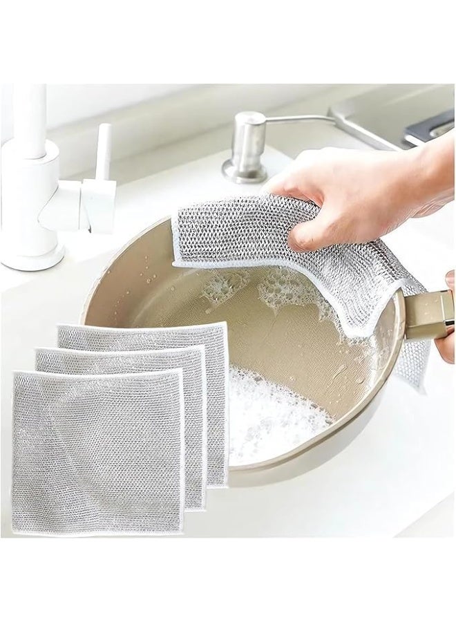Multi-purpose wire dishwashing tool - Reusable wire kitchen towel for utensils, 6 pieces