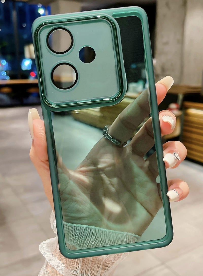 Wtech Honor 400 5G 2025 Soft Transparent TPU Camera Lens Protection Silicone Ultra Thin Phone Stylish Electroplated Camera Border Back Case Cover - Dark Green - Image 2